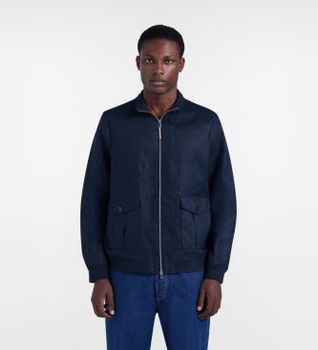 Harmont & Blaine para hombre. K0Q3030406690 Cazadora con cremallera marino (M), Casual, Lino