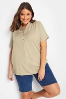 yours blusa beige con botones mujer curvy y tallas grandes yours