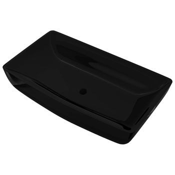 Lavabo De Baño Moderno | Lavabo De Cerámica Negro Rectangular