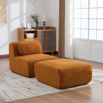 Canapé Modular De Chenilla, Acolchado Con Espuma 30d De Alta Resiliencia, Fondo Antideslizante, Color Caramelo