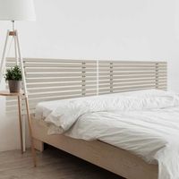 dhome cabecero de madera reciclada dm para camas de 190 estilo japones con patas dual dividido en 2 piezas cama palet herrajes incluidos 190cm dual acabado lino