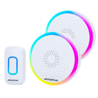 aigostar rgb timbre inalambrico timbre inalambrico exterior impermeable sin pilas ip55 5 niveles de volumen 0-120db y 60 melodias blanco 2 receptor y 1 transmisor