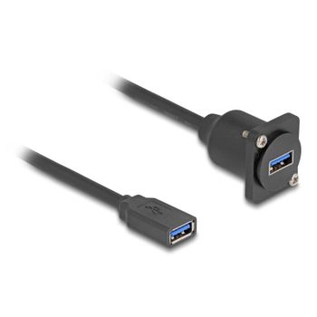 Cable USB Delock Tipo-D Hembra a Hembra 5 Gbps 20 cm Negro