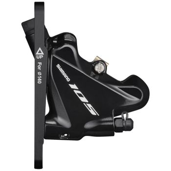 Shimano 105 BR-R7070 Hydraulic Brake Caliper Flat Mount Without Rotor with Adapter 140/160mm - Front - Front - Black