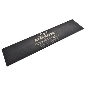 Alfombra De Cocina Lavable Terciopelo Negro 60x300 Cm Vidaxl