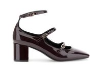 escote brillante con triple encaje bordeaux