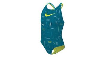 Banador de  strong una pieza nike swim spiderback azul verde   strong mujer