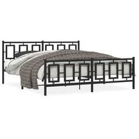 estructura cama sin colchon con estribo metal negro 183x213 cm vidaxl
