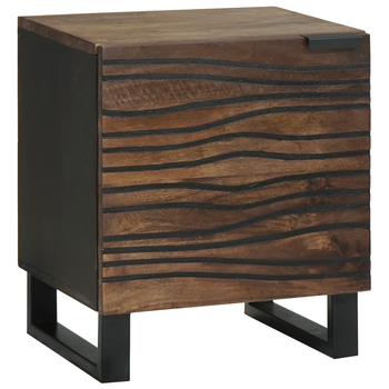 Pack 2 Uds Mesitas De Noche | Mesilla De Noche | Cabinete De Noche 40x33,5x46 Cm Madera Maciza De Mango Cfw75731