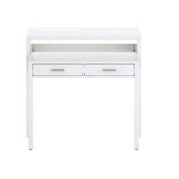 mesa escritorio extensible con 2 cajones - l100 cm - blanco