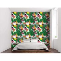 fotomural vinilo tucan y loro tropical 350 x 250 cm