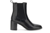 botines de piel con elastico black 38