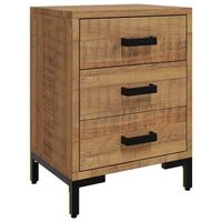mesita de noche madera maciza pino reciclada marron 40x30x55 cm vidaxl