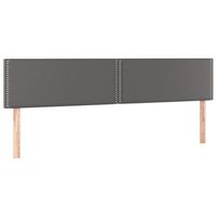 cabecero cama mueble de dormitorio con led cuero sintetico 180 x 5 x 7888 cm gris m020000265