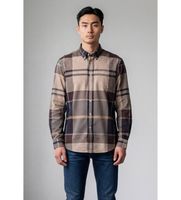 barbour para hombre msh5382 camisa bearpark beige xl casual algodon manga larga