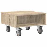 mesa lateral  mesas auxiliar con ruedas roble sonoma 505 x 50 x 30 cm
