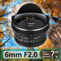 7artisans 6mm f20 aps-c marco ojo de pez lente de camara para fotografia estrellada con sony e canon rf nikon z fujifilm xf m43-mount