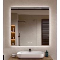 espejo bano led regulable antivaho gunmetal 70 x 80 cm al x an bellobath