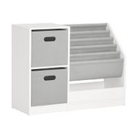 libreria infantil con 2 cestas y 1 compartimiento madera blanco
