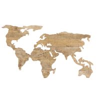 mapa del mundo grabado en madera de mango para decoracion de pared 132 x 76 cm