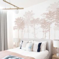papel pintado panoramico paisaje de bosque beige 300 x 250c