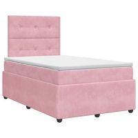 cama tapizada 200x120x1405 cm terciopelo - rosa