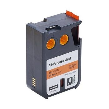 Dymo 1868768 Original Label Tape (24mm x 7m) Black On Orange