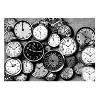 papel pintado 3d - retro clocks 300x210 cm
