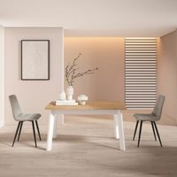 mesa comedor efecto madera roble 140x90x75cm