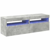 muebles de tv con luces led 2 unidades gris hormigon 60x35x40 cm