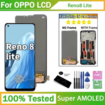 Pantalla Super AMOLED para OPPO Reno 8 Lite, repuesto para Reno 8 Lite CPH2343, montaje de digitalizador táctil LCD