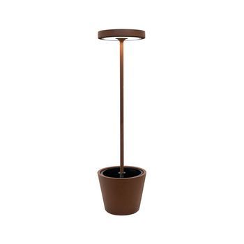 Poldina Reverso Solar L Corten - Lámpara De Pie Led Solar Y Recargable 11,7w - Lámpara De Pie Para Exterior E Interior H.156cm