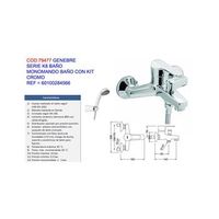 grifo monomando de bano genebre serie k8 con kit cromo 60100284566