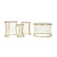 juego de 4 mesas de metal dorado cm o 70x45-47x545-36x50-28x45
