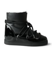 inuikii para mujer 10010040052 botas de piel gloss wedge negro 39 3 a 5cm cordones casual