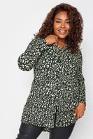 yours camisa larga blanca y negra estampado leopardo mujer curvy y tallas grandes yours