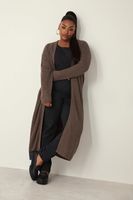 yours cardigan extra largo de punto marron mujer curvy y tallas grandes yours