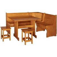 conjunto rinconera con mesa y 2 taburetes pino macizo moblit serie canet medidas 132x172x86 cm  altoxanchoxfondo color miel