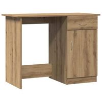 escritorio de madera de ingenieria roble artisan 100x50x76 cm vidaxl