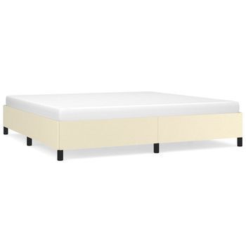 Estructura De Cama De Cuero Sintético Color Crema 200x200 Cm