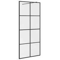 mampara ducha accesible vidrio esg transparente negro 90x195 cm vidaxl