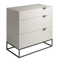 comoda madera gris y acero negro