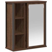 mueble de bano de pared con espejo roble marron 50x21x60 cm vidaxl
