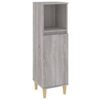 armario de bano  mueble bano madera contrachapada gris sonoma 30x30x100 cm