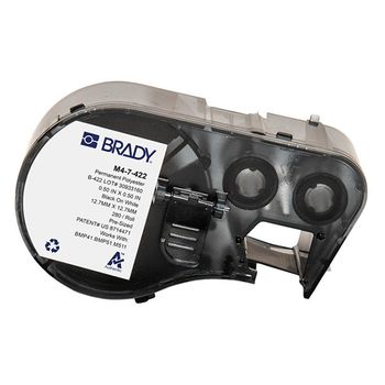Brady M4-7-422 etiquetas de poliéster negro sobre blanco 12,7 mm x 12,7 mm (original)
