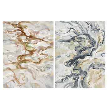 Cuadro Dkd Home Decor Abstracto (2 Pcs) (90 X 3 X 120 Cm)