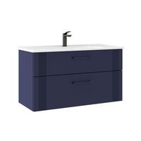 mueble para lavabo  - 100 x 45 x 55 cm - azul marino mate