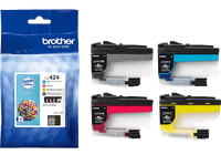 cartucho de tinta - brother pack 4 lc424 isoiec 24711 750 paginas amarillo cian magenta negro