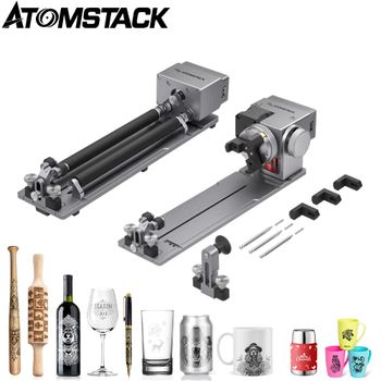 Mandril de mandíbula de rodillo giratorio láser ATOMSTACK R8 PRO para objetos cilíndricos, anillo de bate de béisbol de copa de vino para todas las máquinas Atomstack