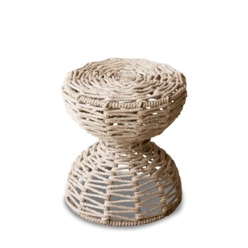 Taburete de yute beige